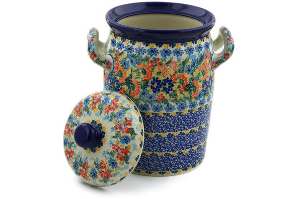 Jar with Lid and Handles 11"