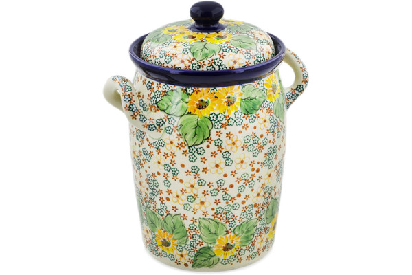 Jar with Lid and Handles 11"