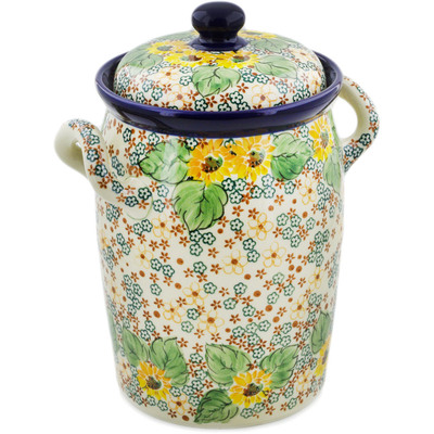 Jar with Lid and Handles 11"