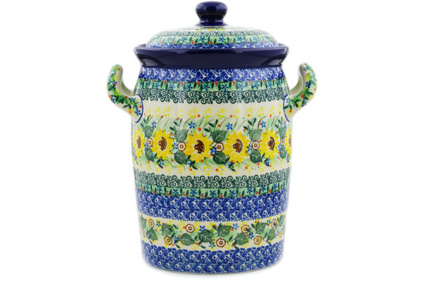 Jar with Lid and Handles 11"