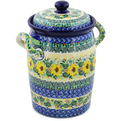 Jar with Lid and Handles 11"