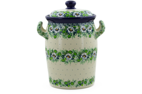 Jar with Lid and Handles 11"