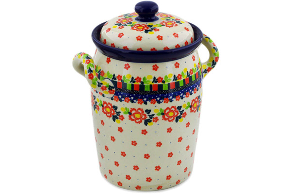 Jar with Lid and Handles 11"