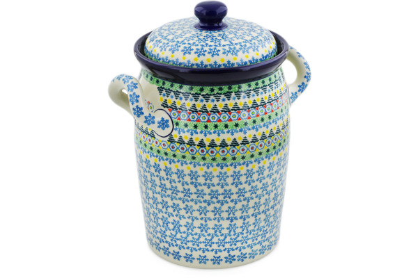 Jar with Lid and Handles 11"