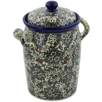 Jar with Lid and Handles 11"