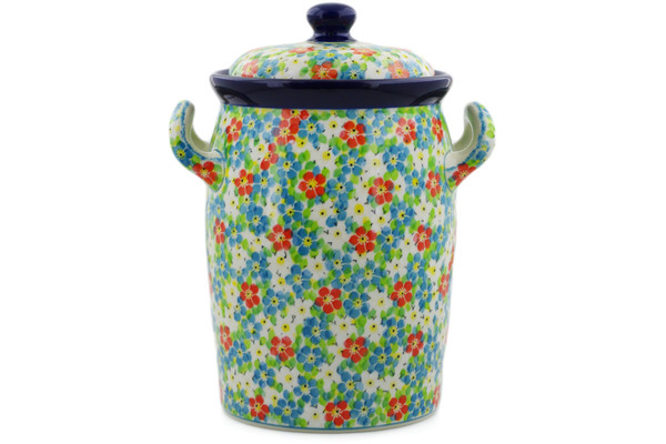 Jar with Lid and Handles 11"