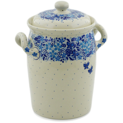 Jar with Lid and Handles 11"