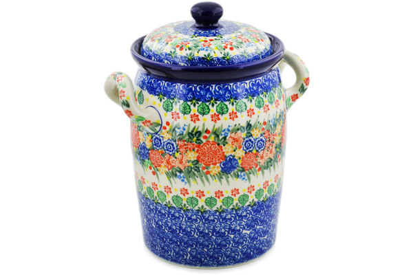 Jar with Lid and Handles 11"