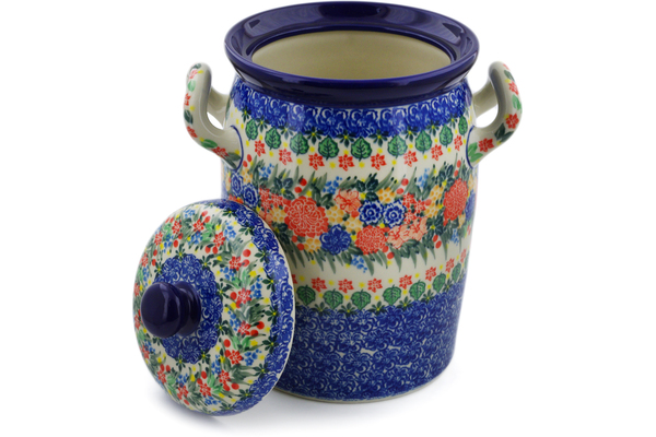 Jar with Lid and Handles 11"