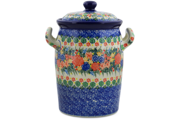 Jar with Lid and Handles 11"