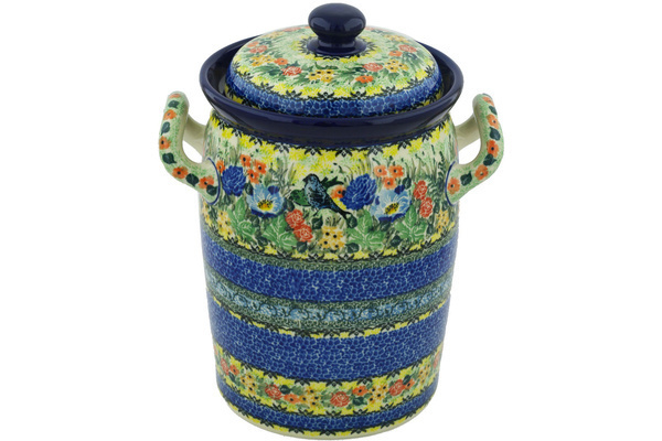 Jar with Lid and Handles 11"