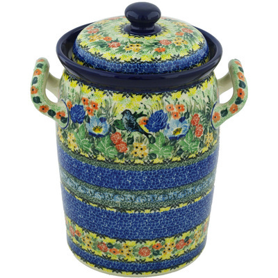 Jar with Lid and Handles 11"