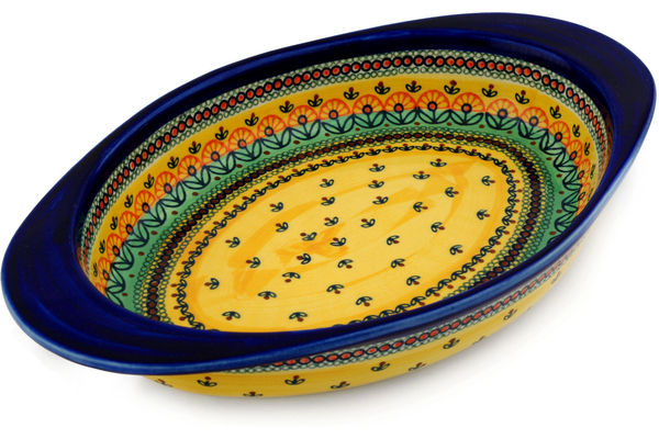 Oval Baker with Handles 14"