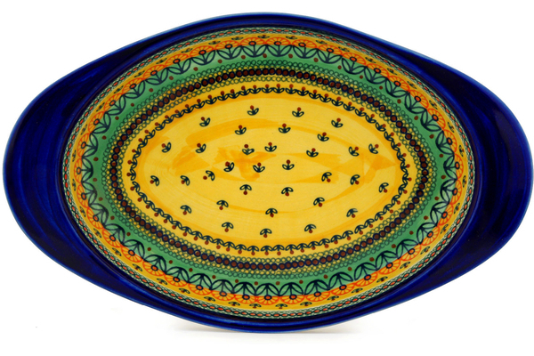 Oval Baker with Handles 14"