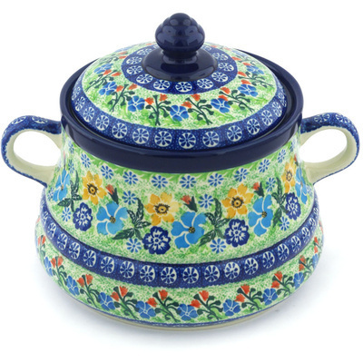 Jar with Lid and Handles 9"