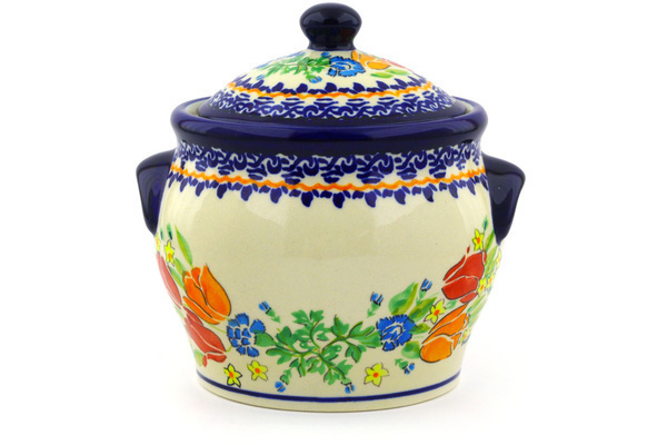 Jar with Lid and Handles 6"