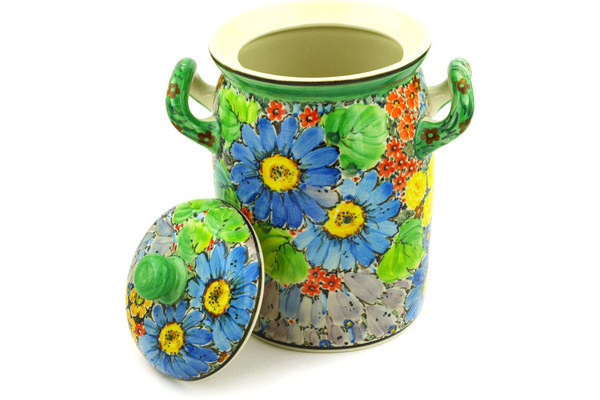 Jar with Lid and Handles 9"