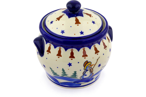 Jar with Lid and Handles 6"