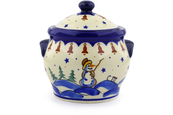 Jar with Lid and Handles 6"