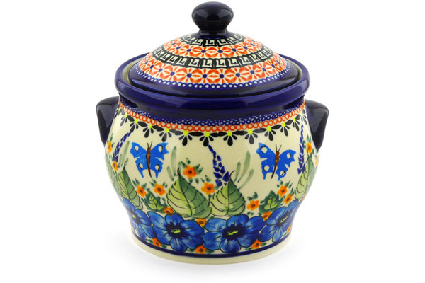 Jar with Lid and Handles 6"