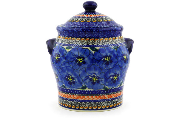 Jar with Lid and Handles 8"