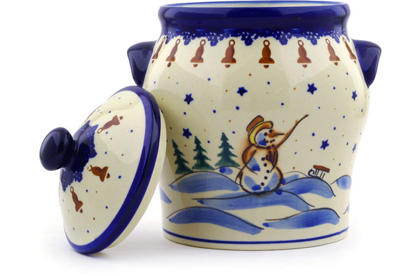 Jar with Lid and Handles 8"