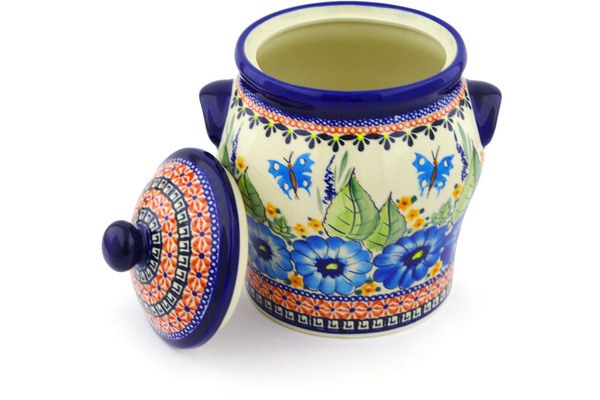 Jar with Lid and Handles 8"