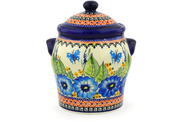 Jar with Lid and Handles 8"