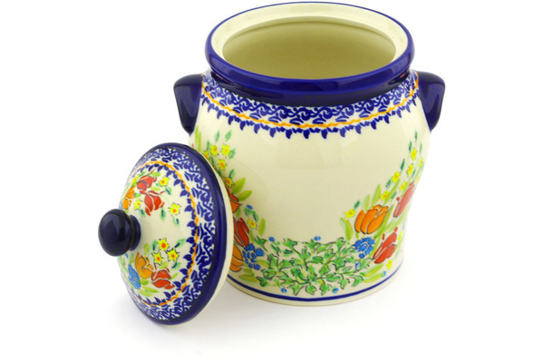 Jar with Lid and Handles 8"