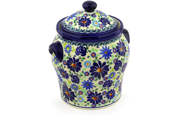Jar with Lid and Handles 8"
