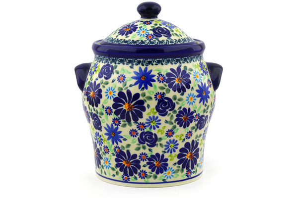 Jar with Lid and Handles 8"