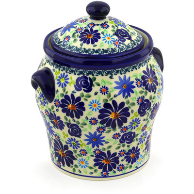 Jar with Lid and Handles 8"