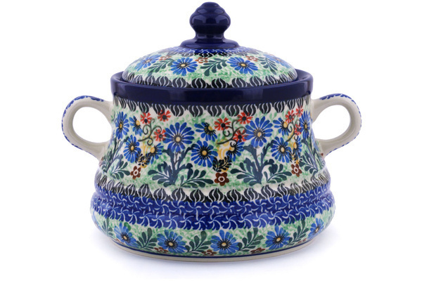 Jar with Lid and Handles 9"