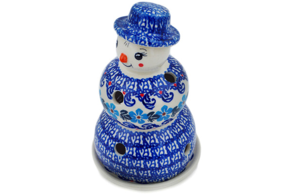 Snowman Candle Holder 7"