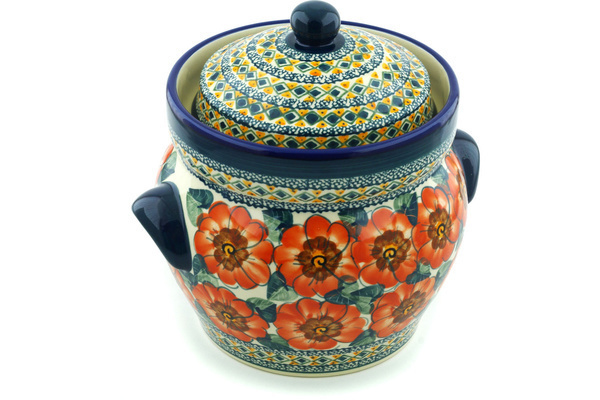 Jar with Lid and Handles 10"