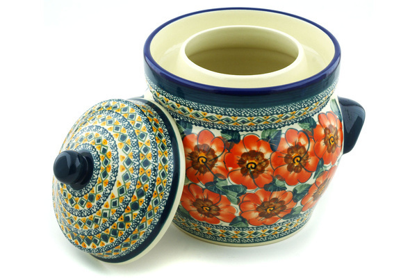 Jar with Lid and Handles 10"