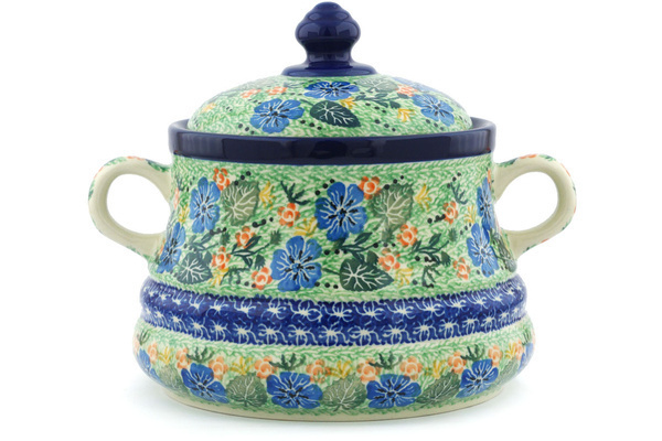 Jar with Lid and Handles 9"