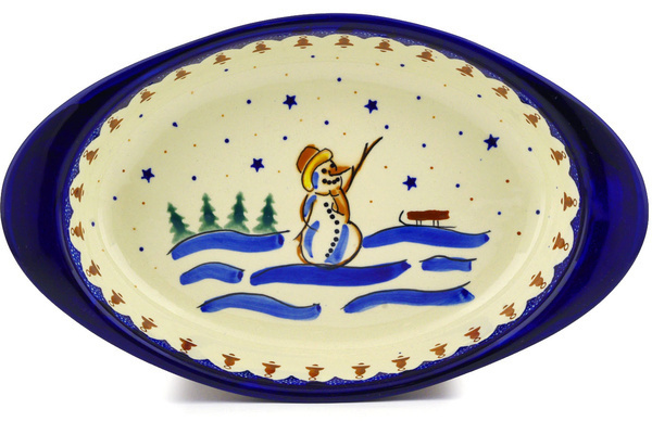 Oval Baker with Handles 13"