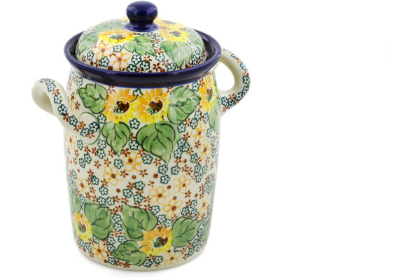 Jar with Lid and Handles 9"