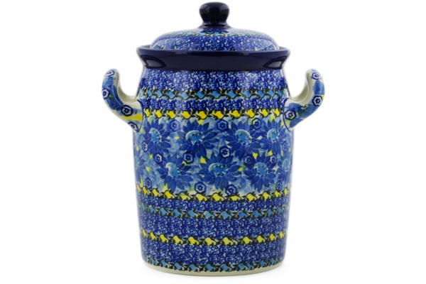 Jar with Lid and Handles 9"