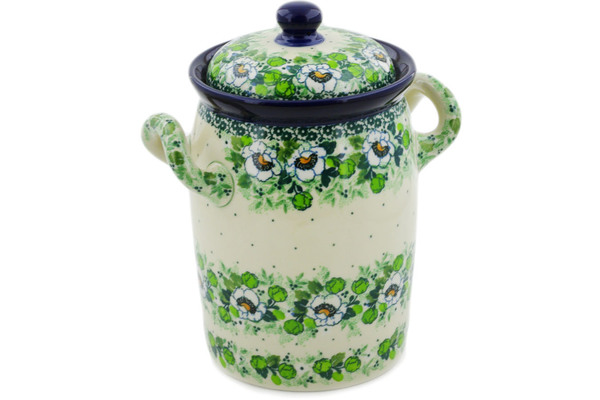 Jar with Lid and Handles 9"