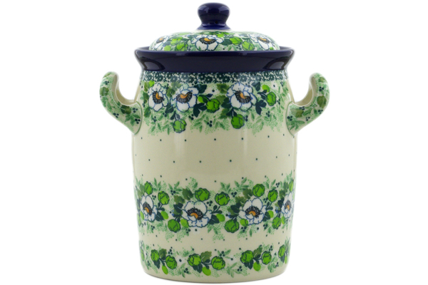 Jar with Lid and Handles 9"