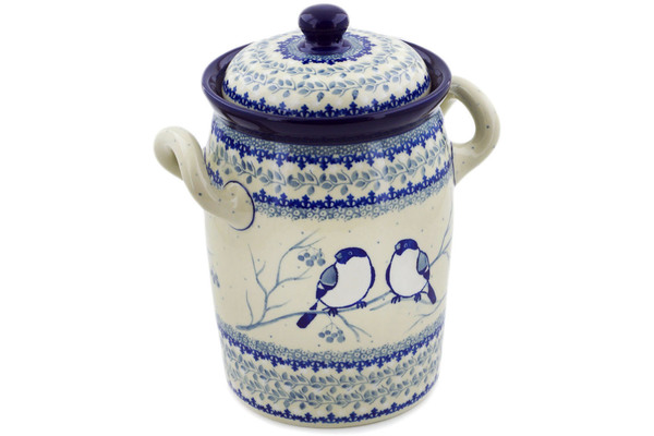 Jar with Lid and Handles 9"