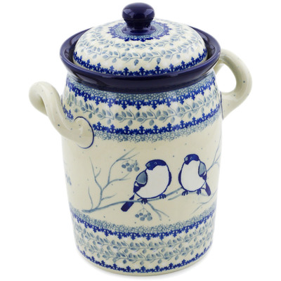 Jar with Lid and Handles 9"