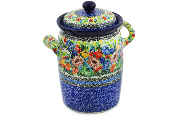 Jar with Lid and Handles 9"