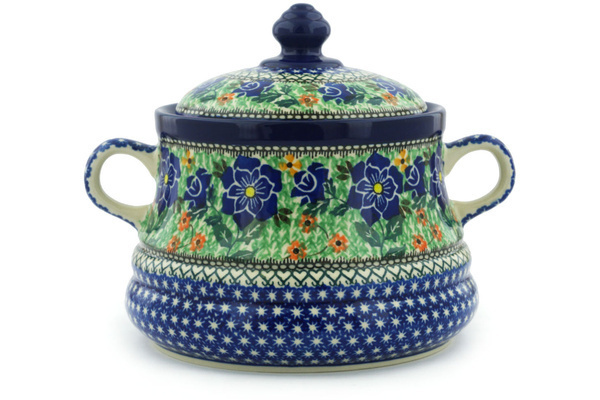 Jar with Lid and Handles 9"