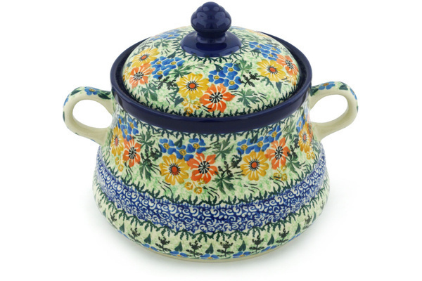 Jar with Lid and Handles 9"