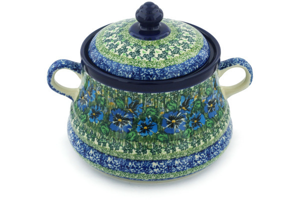 Jar with Lid and Handles 9"