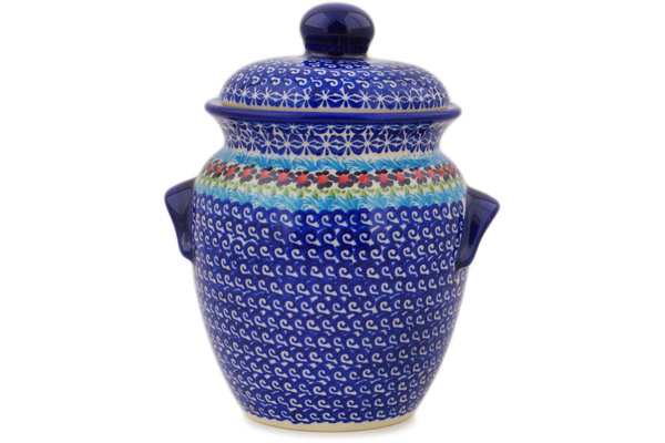 Jar with Lid and Handles 9"