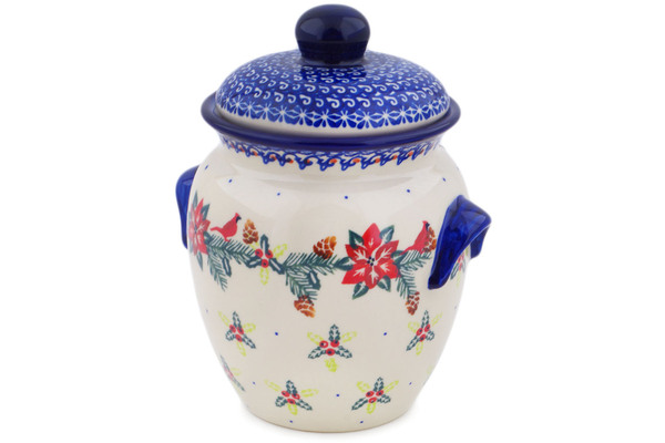 Jar with Lid and Handles 9"